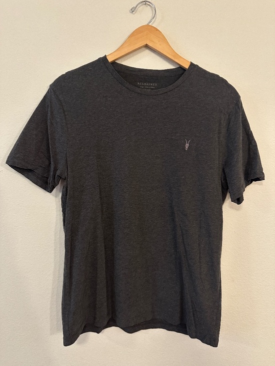 All Saints Other - AllSaints Brace Tonic Crew T-Shirt Men's Large Charcoal Gray Ramskull Logo